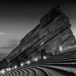 Red Rocks Sunset in Black and White